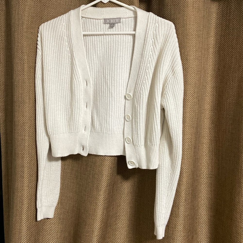 Women's White Cardigan Sweater